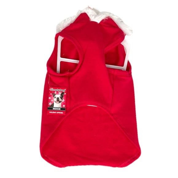 SimplyDog Naughty is the New Nice Hooded Dog Sweatshirt, Red, Medium, Large - Picture 2 of 5